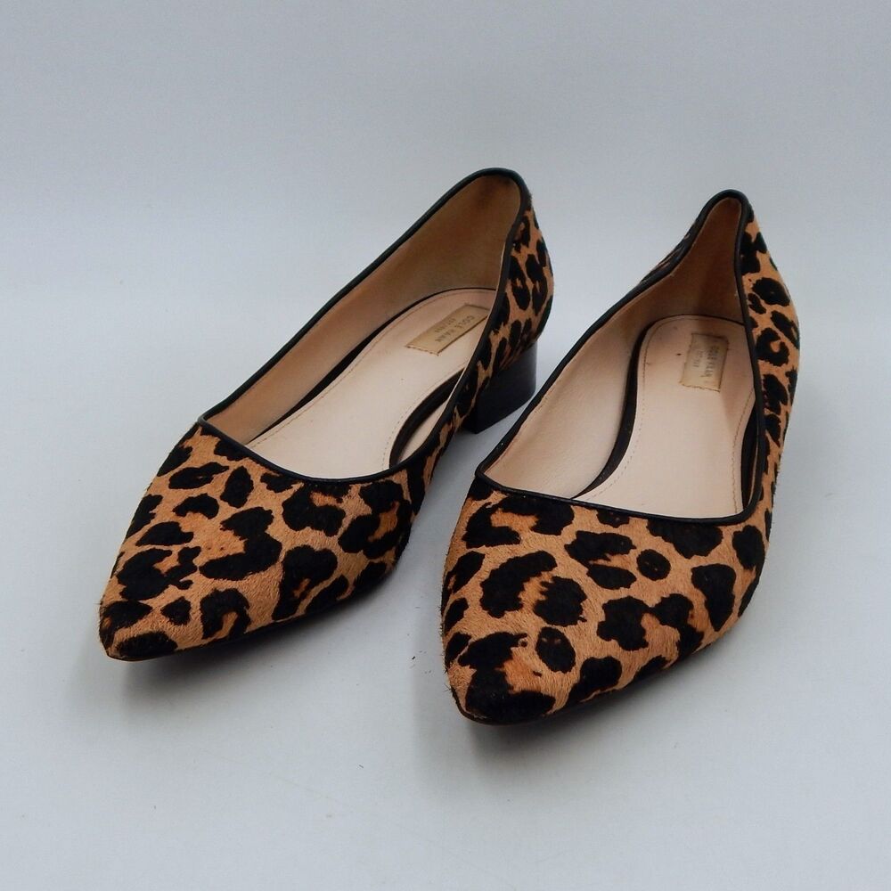 Cole Haan Animal Print Calf Hair Leopard Casual Shoe Size 7B Leather Real Fur